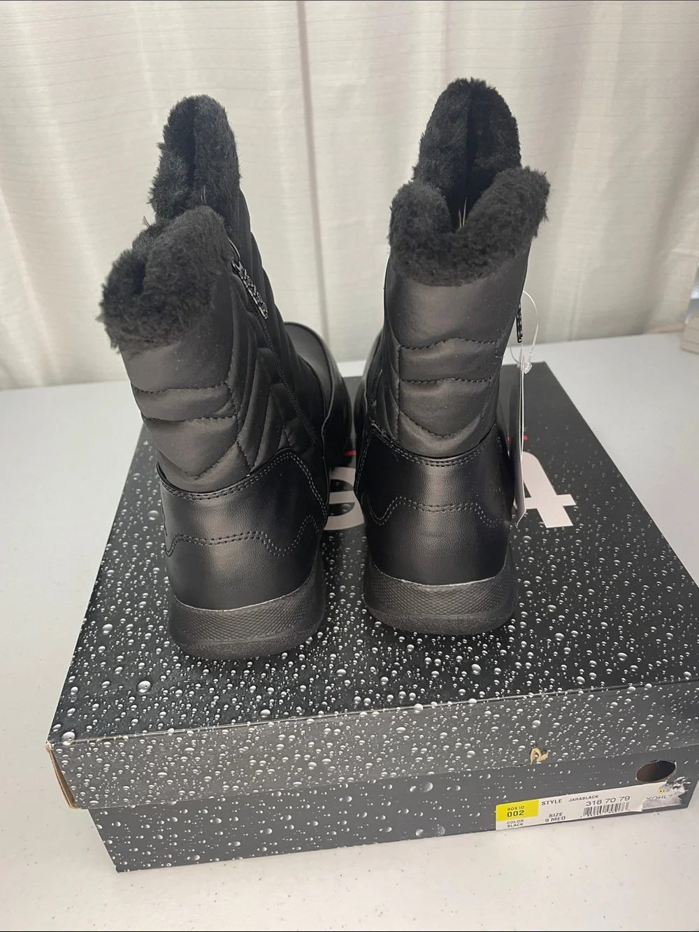 totes Black Quilted Waterproof Insulated Boots with Faux Fur Collar